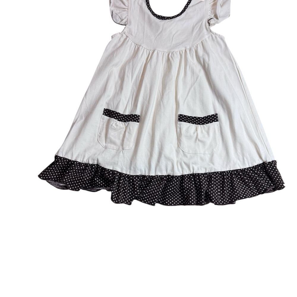 Charming White and Black Polka Dot Kids Dress k85